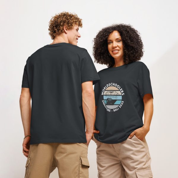 Unisex Organic T-Shirt | White Font | Singapore - Bali 2025