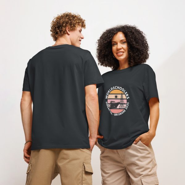 Unisex Organic T-Shirt | White Font | Singapore - Brisbane 2025