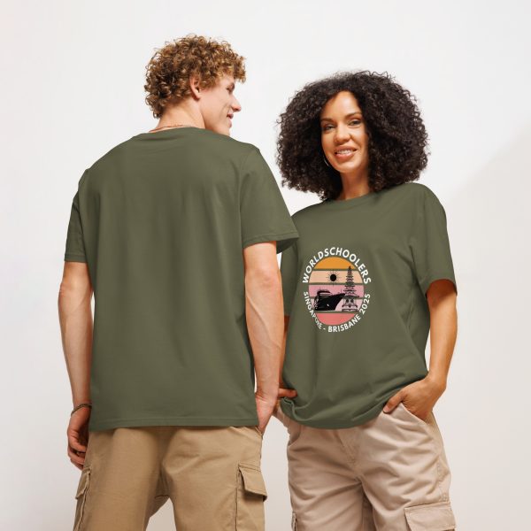 Unisex Organic T-Shirt | White Font | Singapore - Brisbane 2025