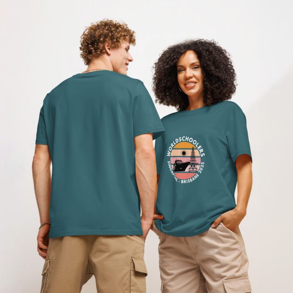 Unisex Organic T-Shirt | White Font | Singapore - Brisbane 2025