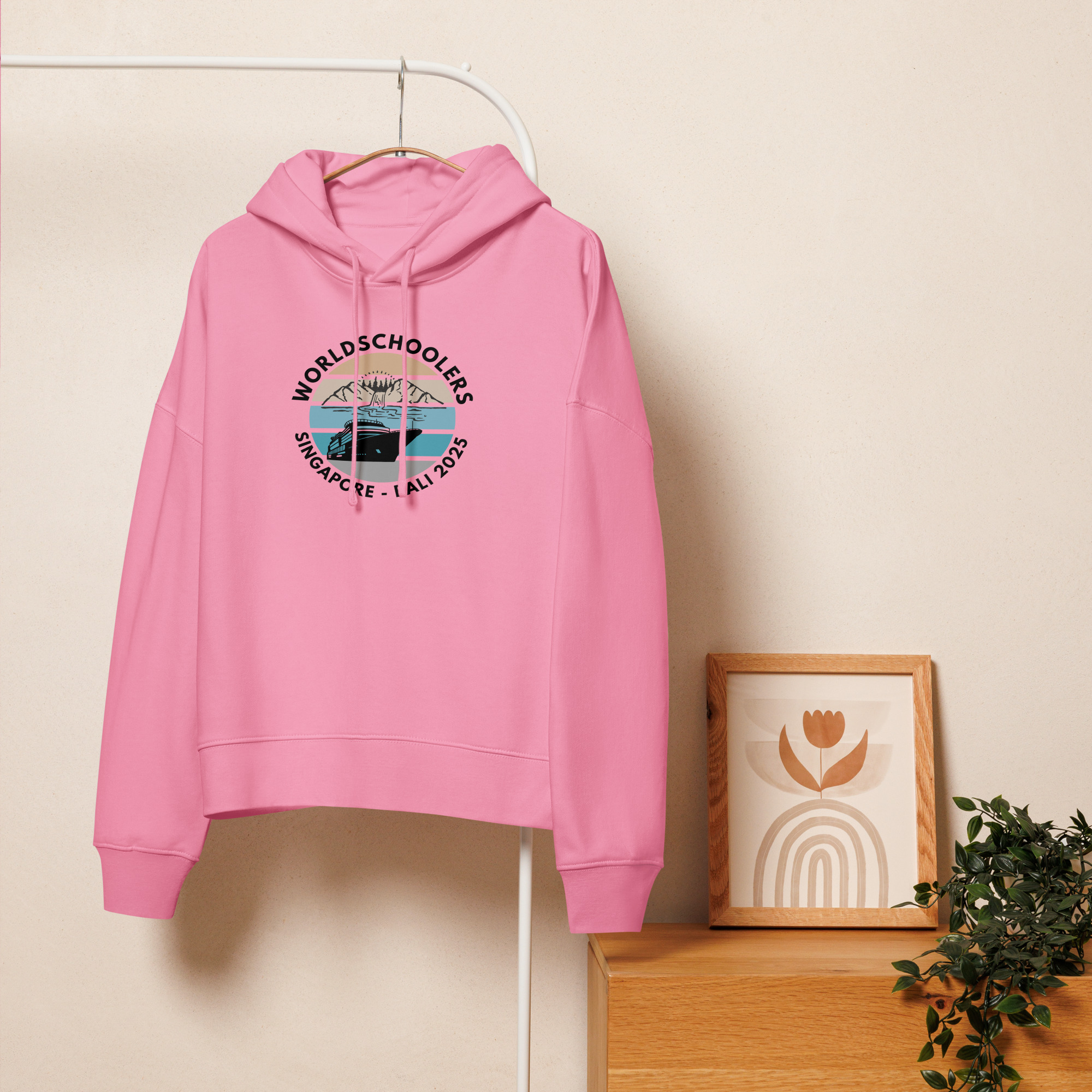 Women’s Organic Hoodie | Black Font | Singapore - Bali 2025