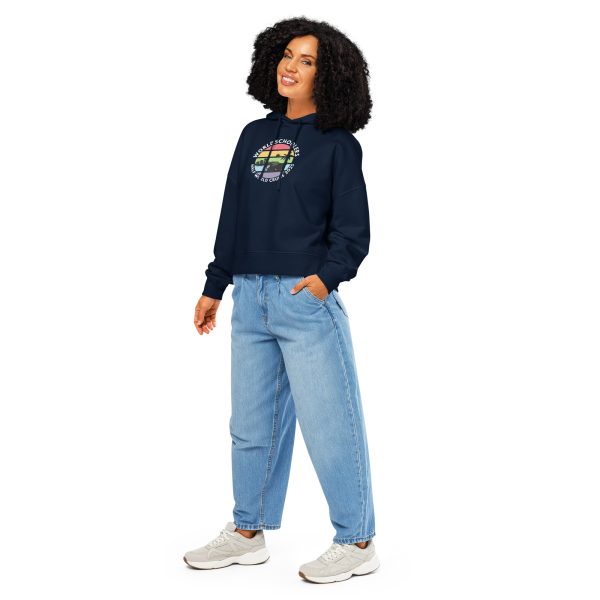 Women’s Organic Hoodie | White Font | Half World Cruise 2025