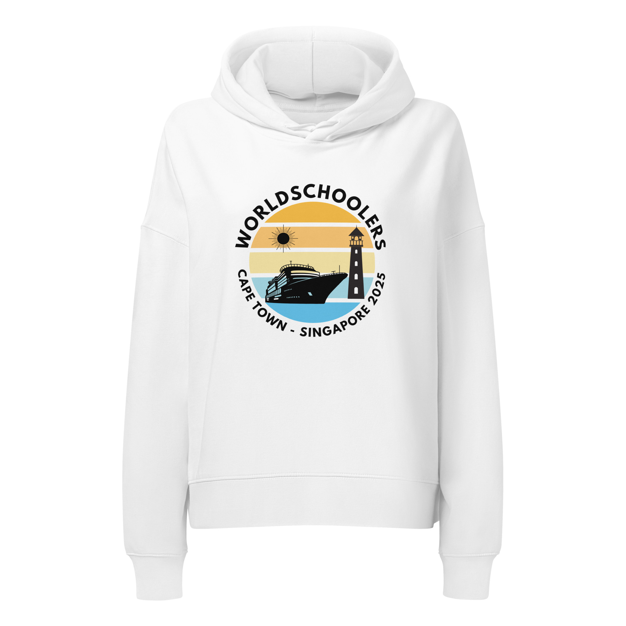 Women’s Organic Hoodie | Black Font | Cape Town - Singapore 2025