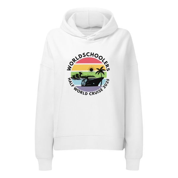 Women’s Organic Hoodie | Black Font | Half World Cruise 2025