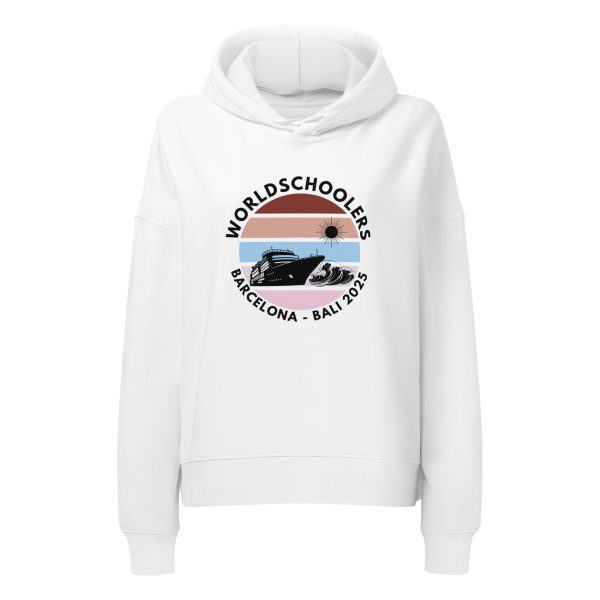 Women’s Organic Hoodie | Black Font | Barcelona - Bali 2025