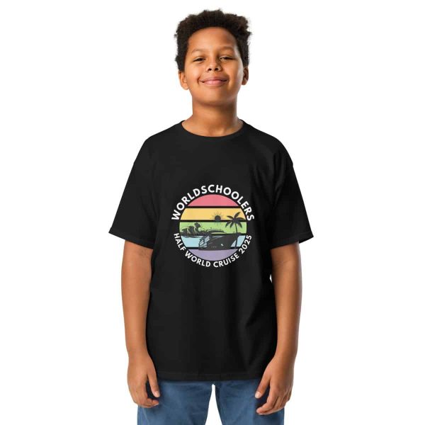 Youth Classic Tee | White Font | Half World Cruise 2025