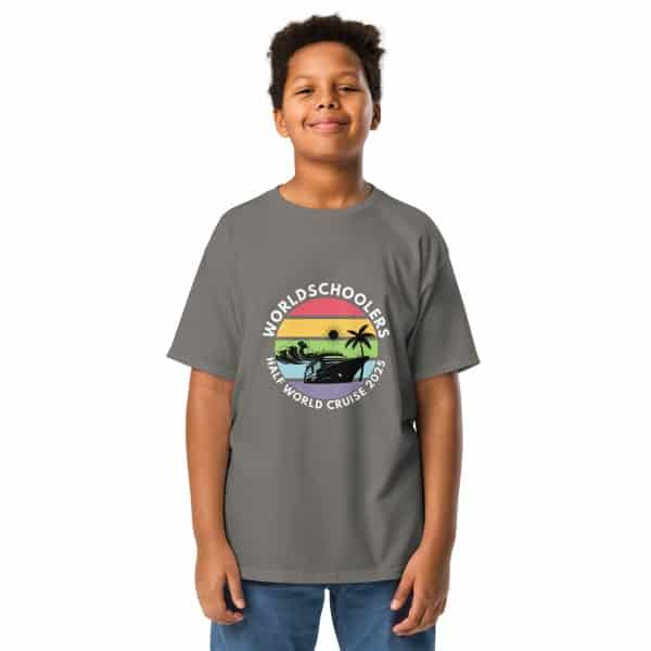 Youth Classic Tee | White Font | Half World Cruise 2025