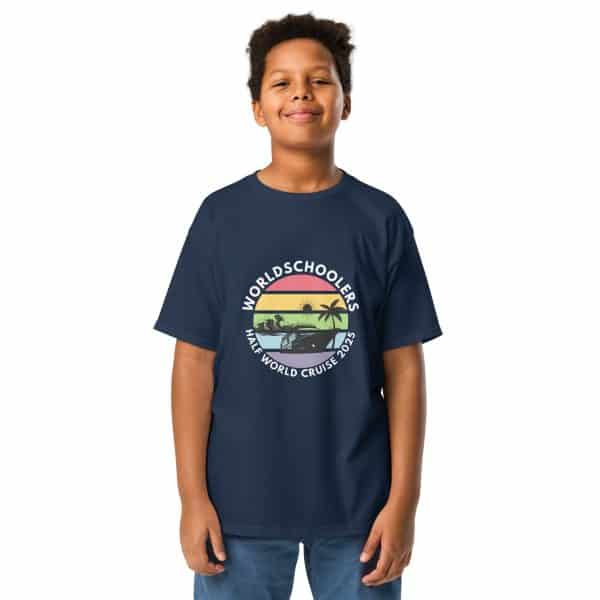 Youth Classic Tee | White Font | Half World Cruise 2025