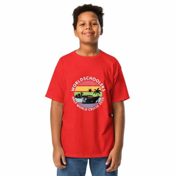 Youth Classic Tee | White Font | Half World Cruise 2025