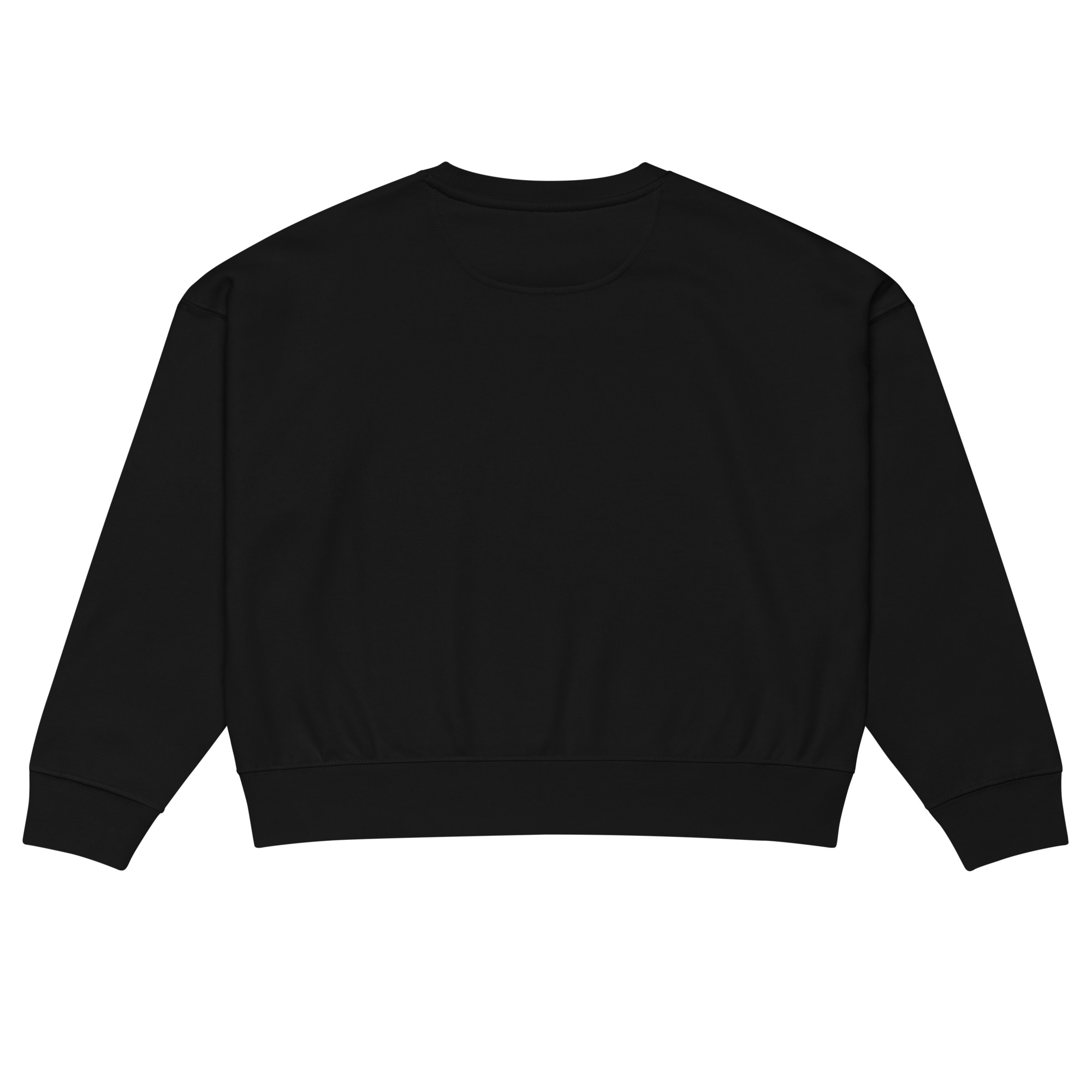Elegant black women's organic sweatshirt with a comfortable fit, perfect for casual wear and outdoor activities. Made from sustainable materials, ideal for eco-conscious fashion lovers.