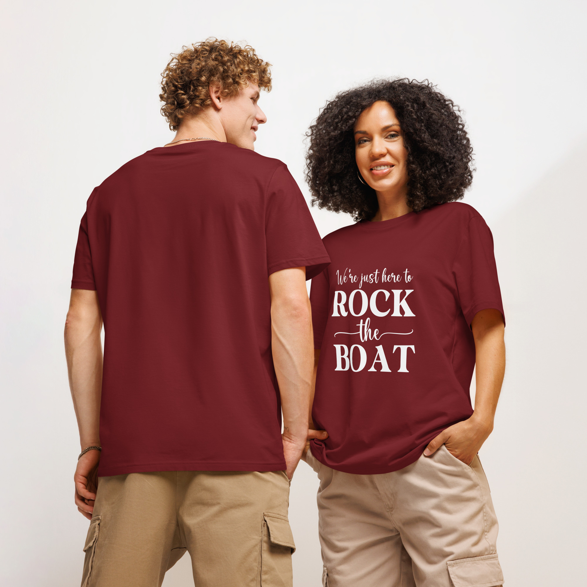 We're Just Here to Rock the Boat | Unisex organic t-shirt