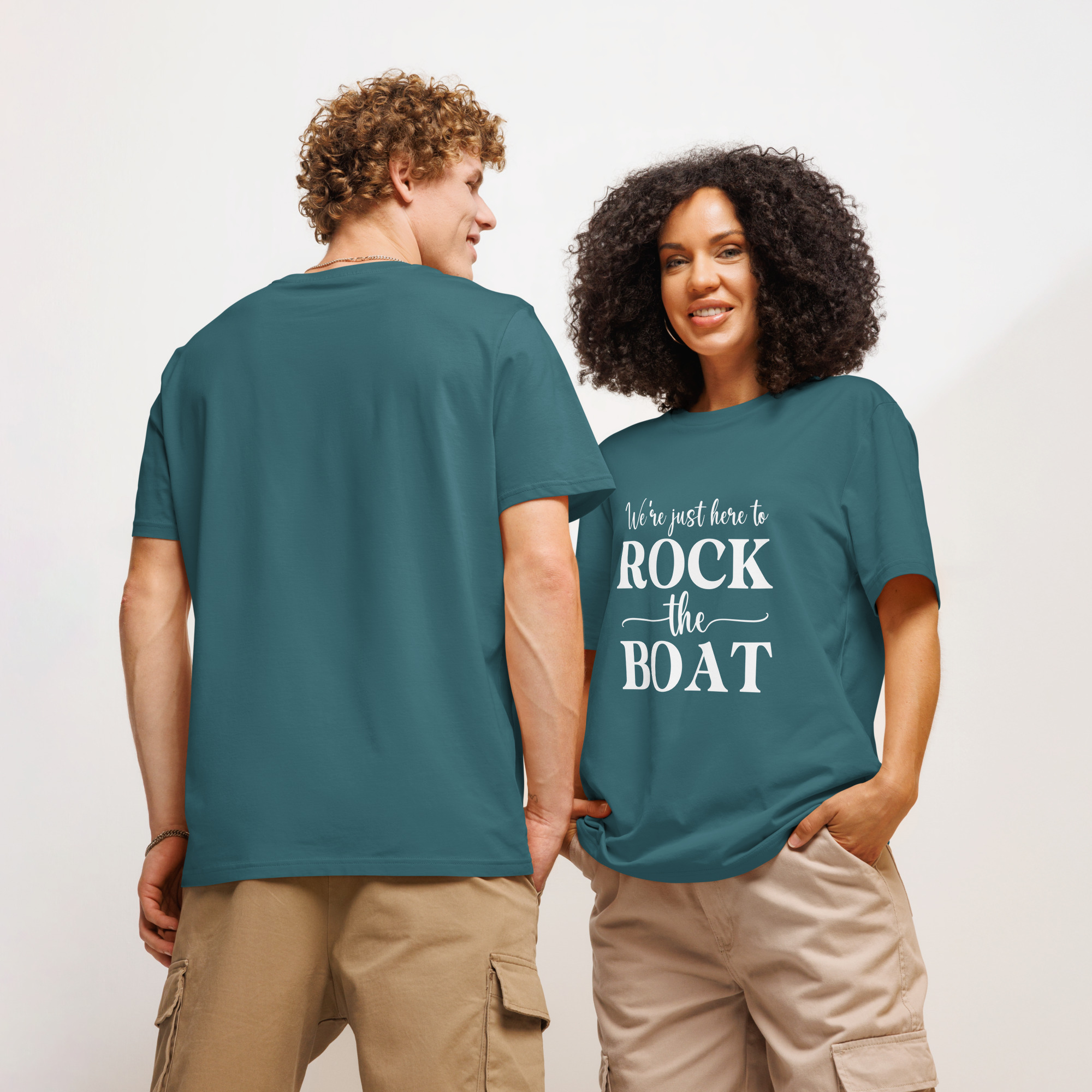 We're Just Here to Rock the Boat | Unisex organic t-shirt