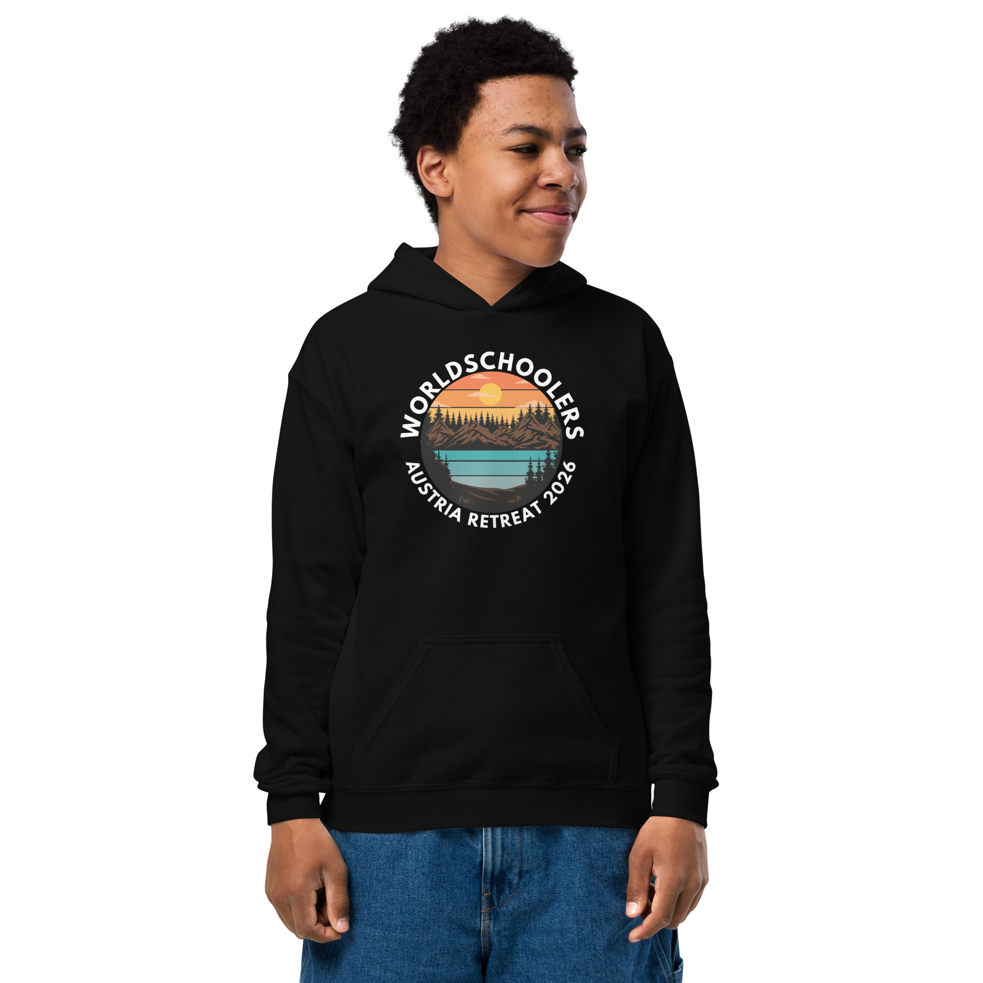 Austria 2026 | Landscape logo | Youth heavy blend hoodie