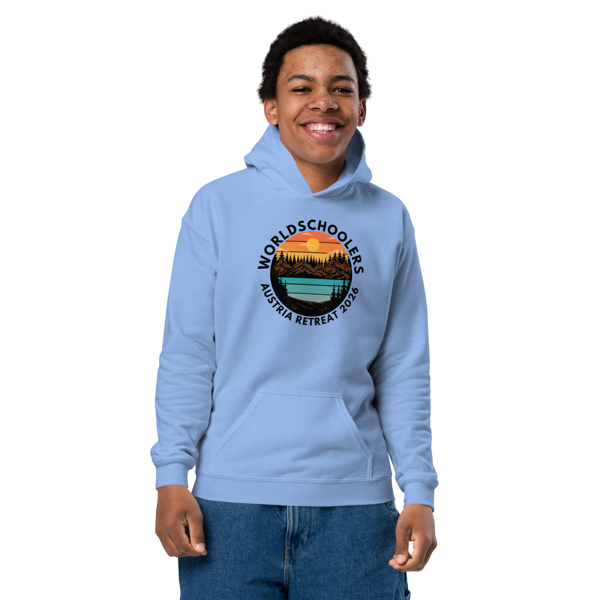 Austria 2026 | Landscape logo | Youth heavy blend hoodie