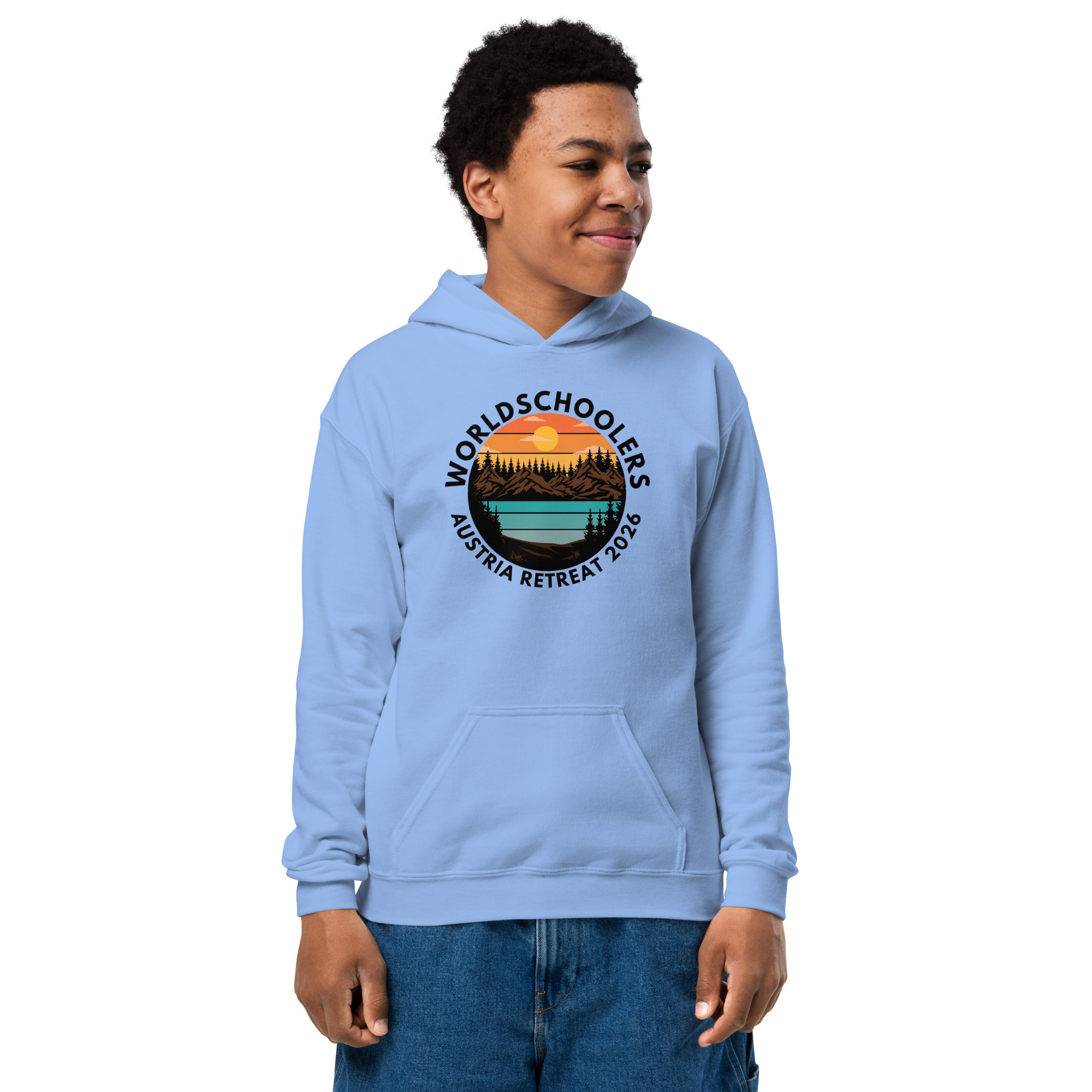 Austria 2026 | Landscape logo | Youth heavy blend hoodie