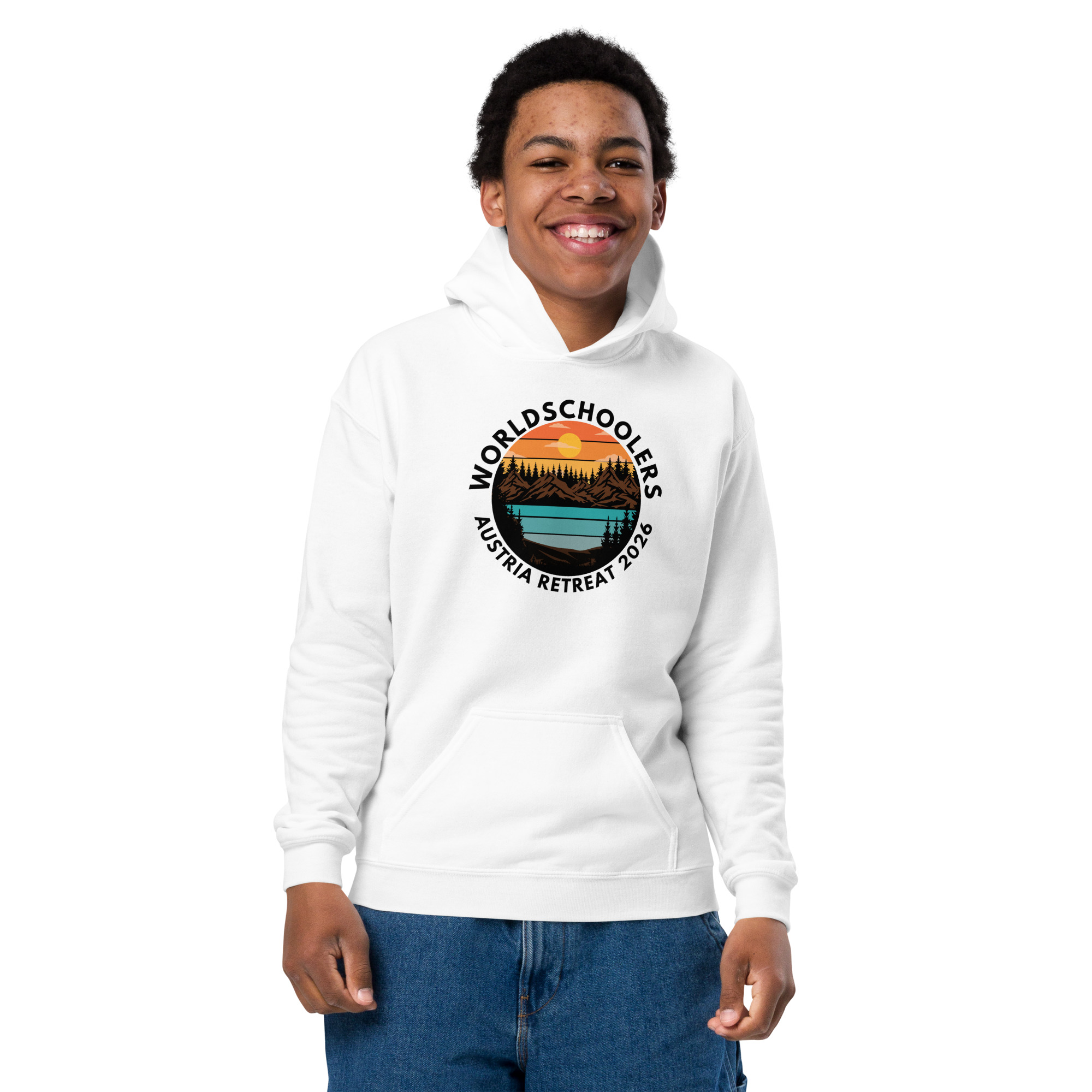 Austria 2026 | Landscape logo | Youth heavy blend hoodie