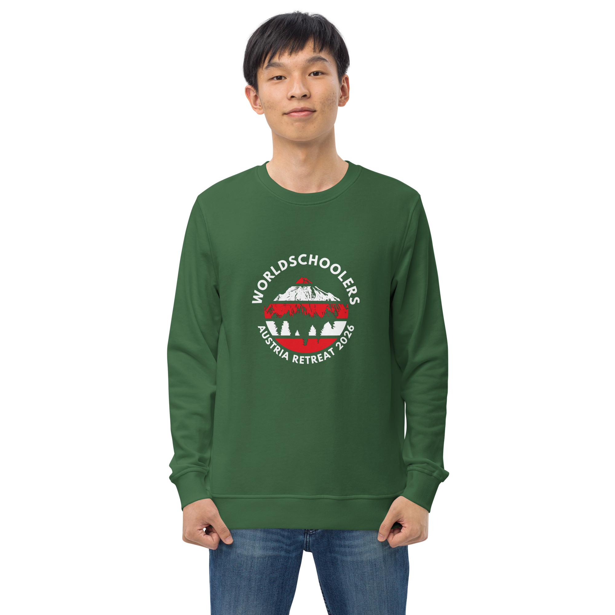 Austria 2026 | Official Red logo | Unisex organic sweatshirt