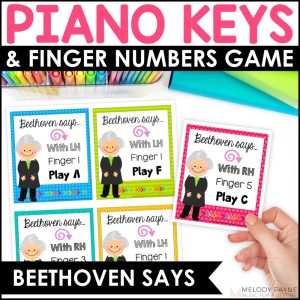 Beginning Piano Game - Beethoven Says! Right & Left Hand, Finger Numbers, Piano Keys