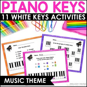 Beginning Piano Keyboard Worksheets for Music Class - Piano Keys Are A Breeze