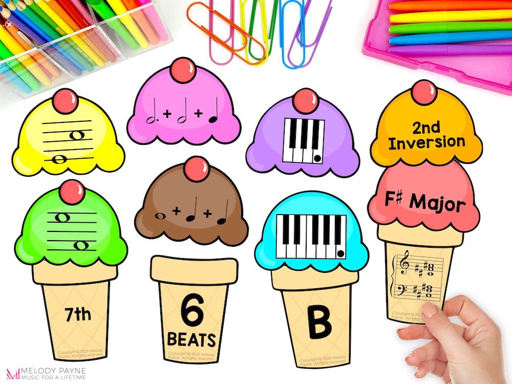 Summer Music Games Bundle - Ice Cream Note Reading, Rhythm, Symbols, & More!