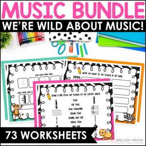 Wild About Music Worksheets Bundle - Notes, Rests, Accidentals, Dynamics, Staff