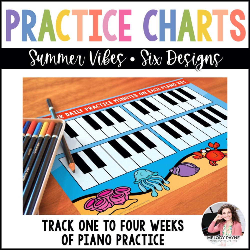 Summer Vibes Piano Practice Challenge Charts