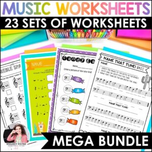 Music Worksheets Mega Bundle for Piano Lessons and Music Class
