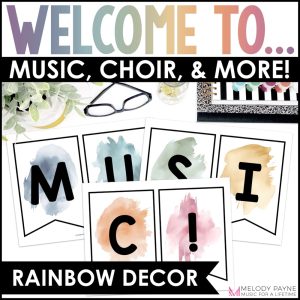 Welcome to Music Piano Choir Banner - Boho Watercolor Music Classroom Decor