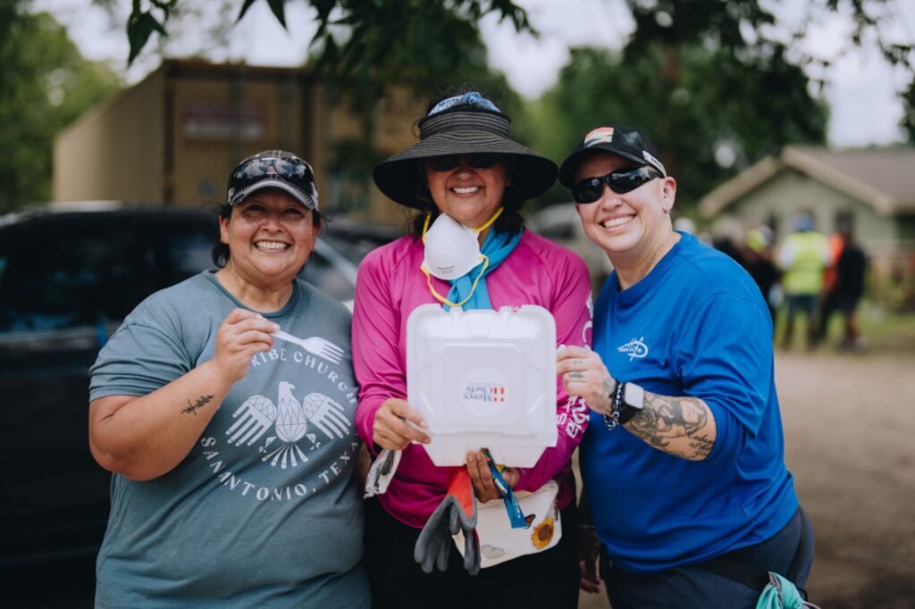 Flood victims receiving Mercy Chefs meals in Kerr County, TX