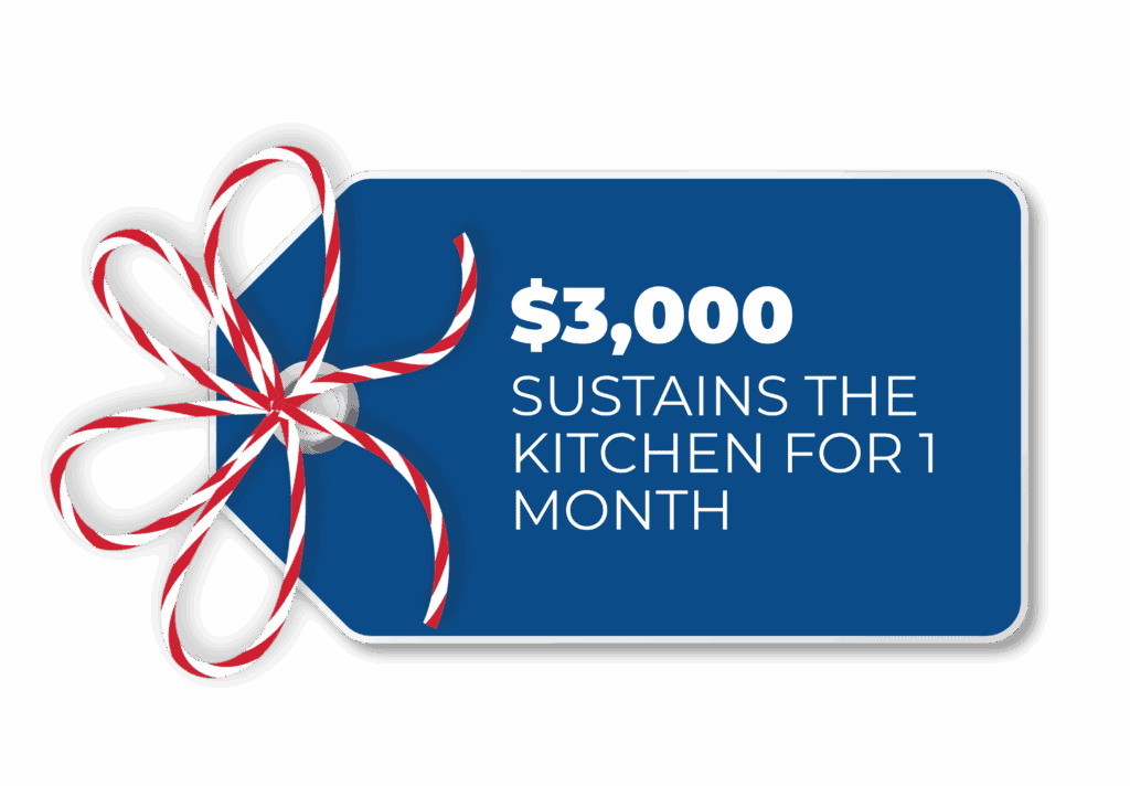 $3,000 sustains the kitchen for one month