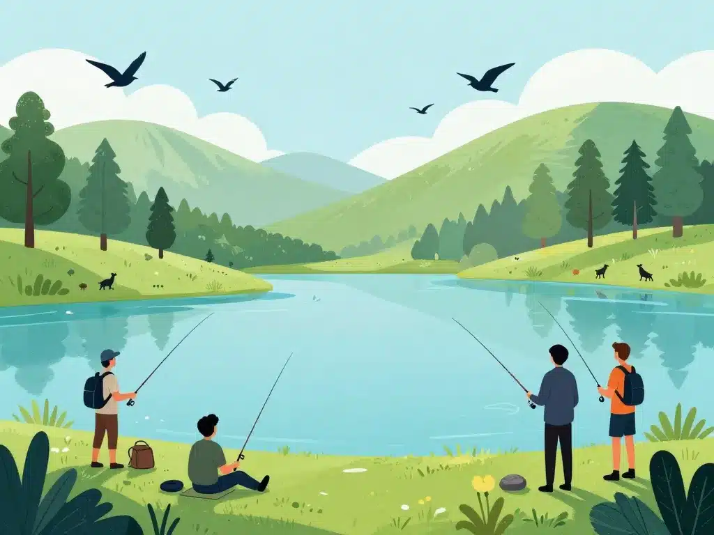 illustration barrage de la palisse pêche randonnée faune