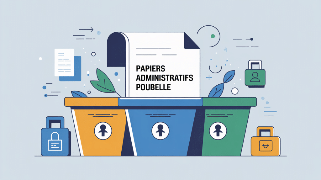 Illustration tri des papiers administratifs dans quelle poubelle jeter