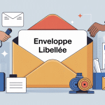 illustration moderne enveloppe libellée professionnelle