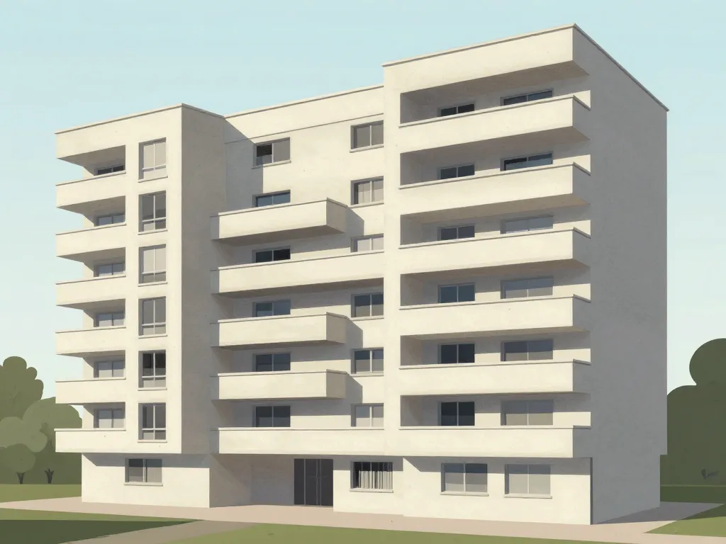 immeuble année 70 vue structure technique et architecturale