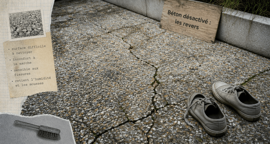 béton désactivé inconvénients terrasse fissurée