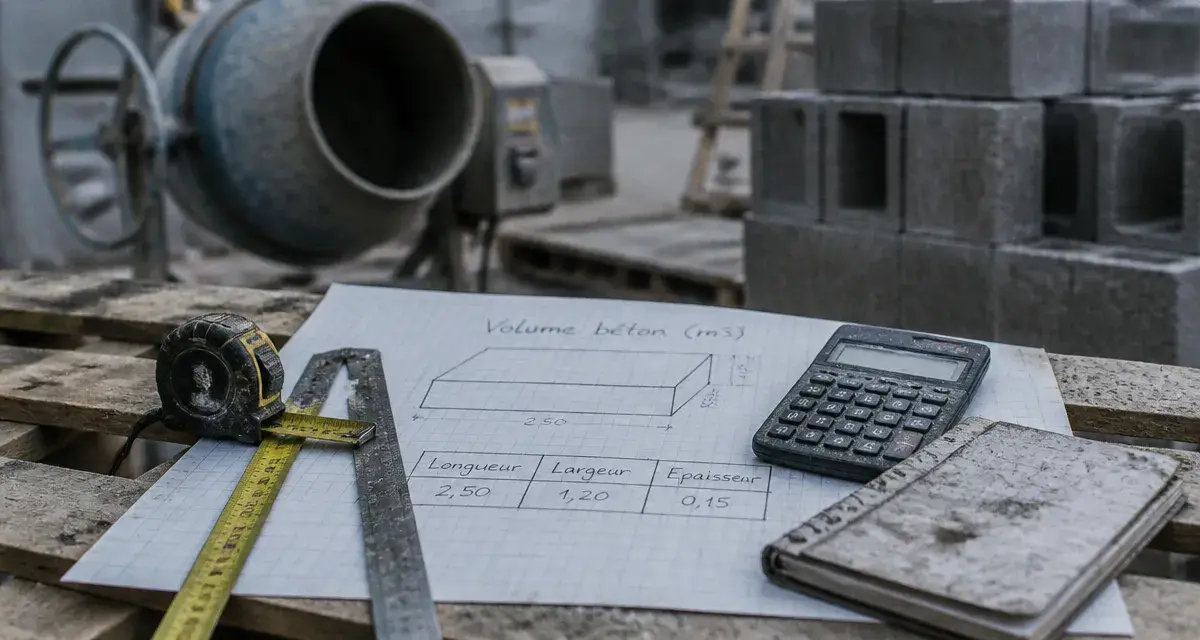 Calcul m3 beton sur chantier : volume béton en m3