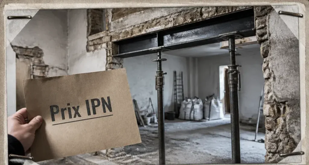 Mur porteur IPN prix : ouverture avec IPN et étais