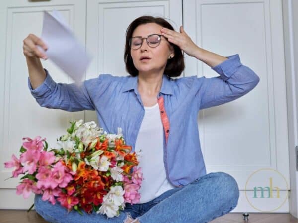 menopausal woman having a hot flash