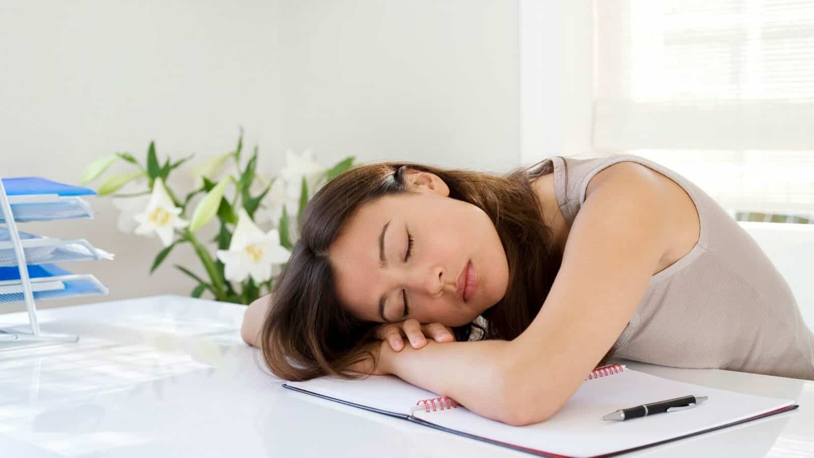 Woman with adrenal fatigue and hormone imbalance