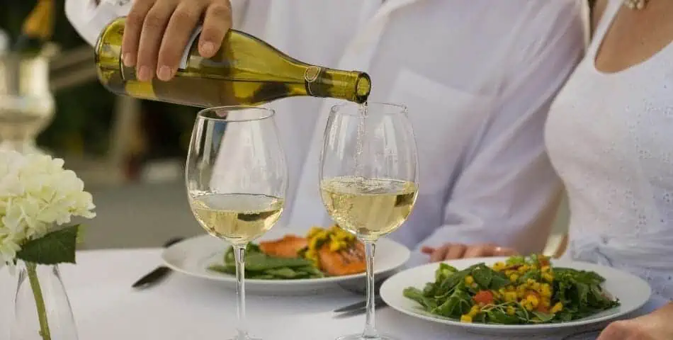 alcohol with dinner