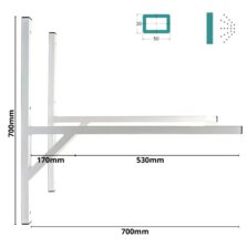 Wspornik ścienny do klimatyzatora, ocynkowany, o wymiarach 700 x 700 mm, solidna konstrukcja - ogrodzenie Metal-Serwis Obrzycko.