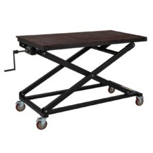 Podnośnik nożycowy na kółkach, wytrzymały do 250 kg, idealny do warsztatu. Solidne wykonanie, nowoczesny design, Metal-Serwis.