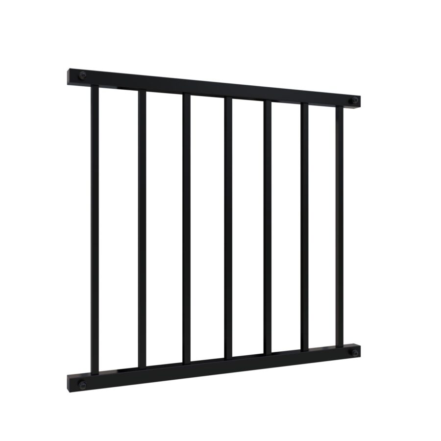 Nowoczesne ogrodzenie palisadowe z czarnej stali, elementy pionowe, solidne wykonanie - ogrodzenie Metal-Serwis Obrzycko.
