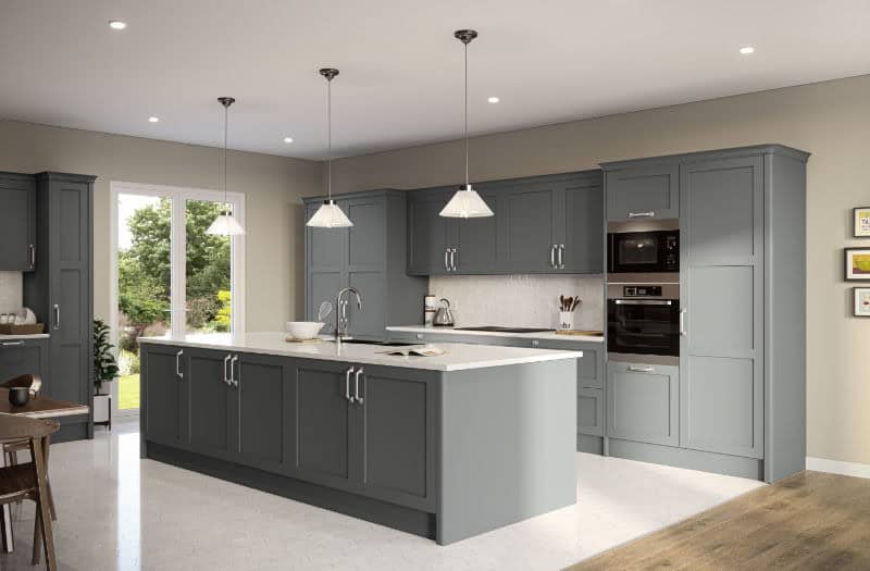 Shaker-style grey kitchen Albany shaker-style kitchen design