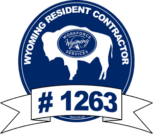 Wyoming resident contractor badge for workforce services and licensing.