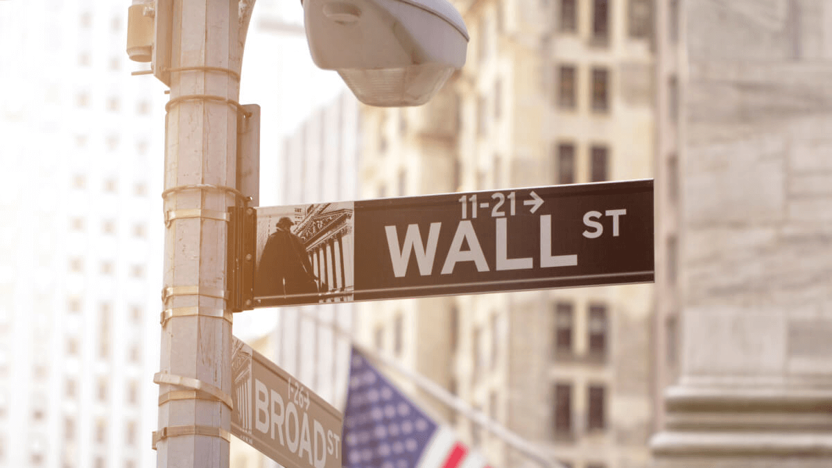 Wall Street street sign in New York City.