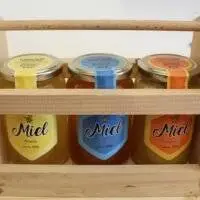Coffret en bois de pots de miel de 500g