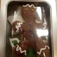 Boite petit sablé décoré - pains d'épices - boite métal gris