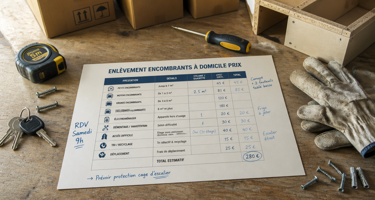 enlèvement encombrants à domicile prix checklist