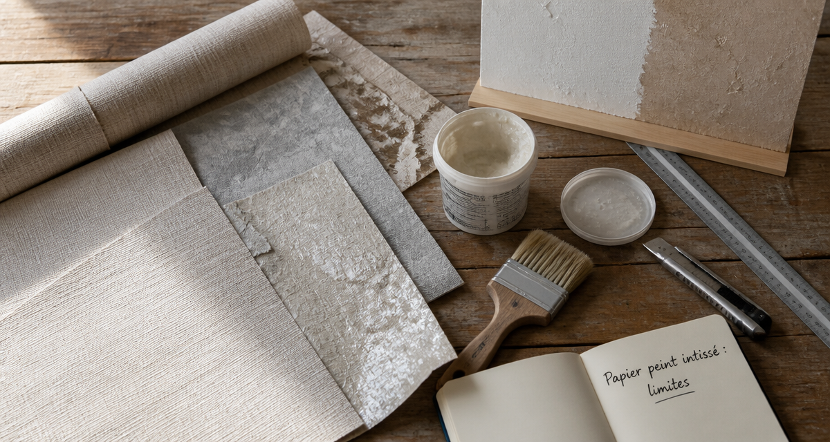 inconvénients papier peint intissé, outils et échantillons